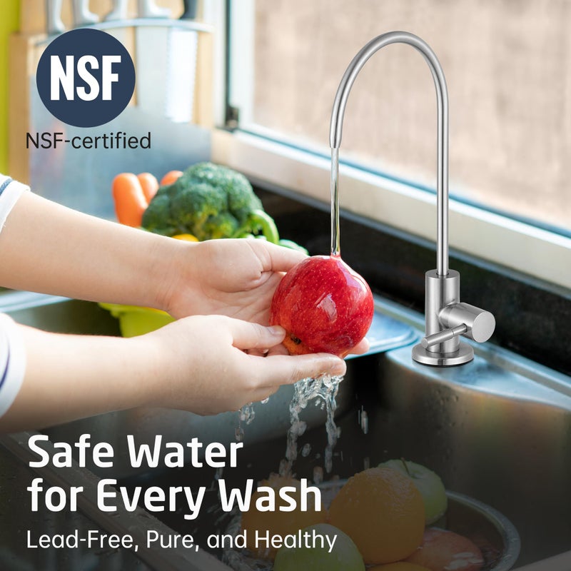 KES Drinking Water Faucet, Water Filter Reverse Osmosis Faucet for Kitchen Sink RO Faucets for Reverse Osmosis Systems 18/8 Stainless Steel Brushed Finish, Z504CLFF18-BS - Image 2